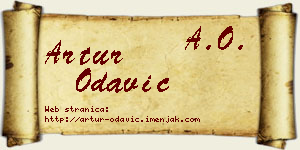 Artur Odavić vizit kartica